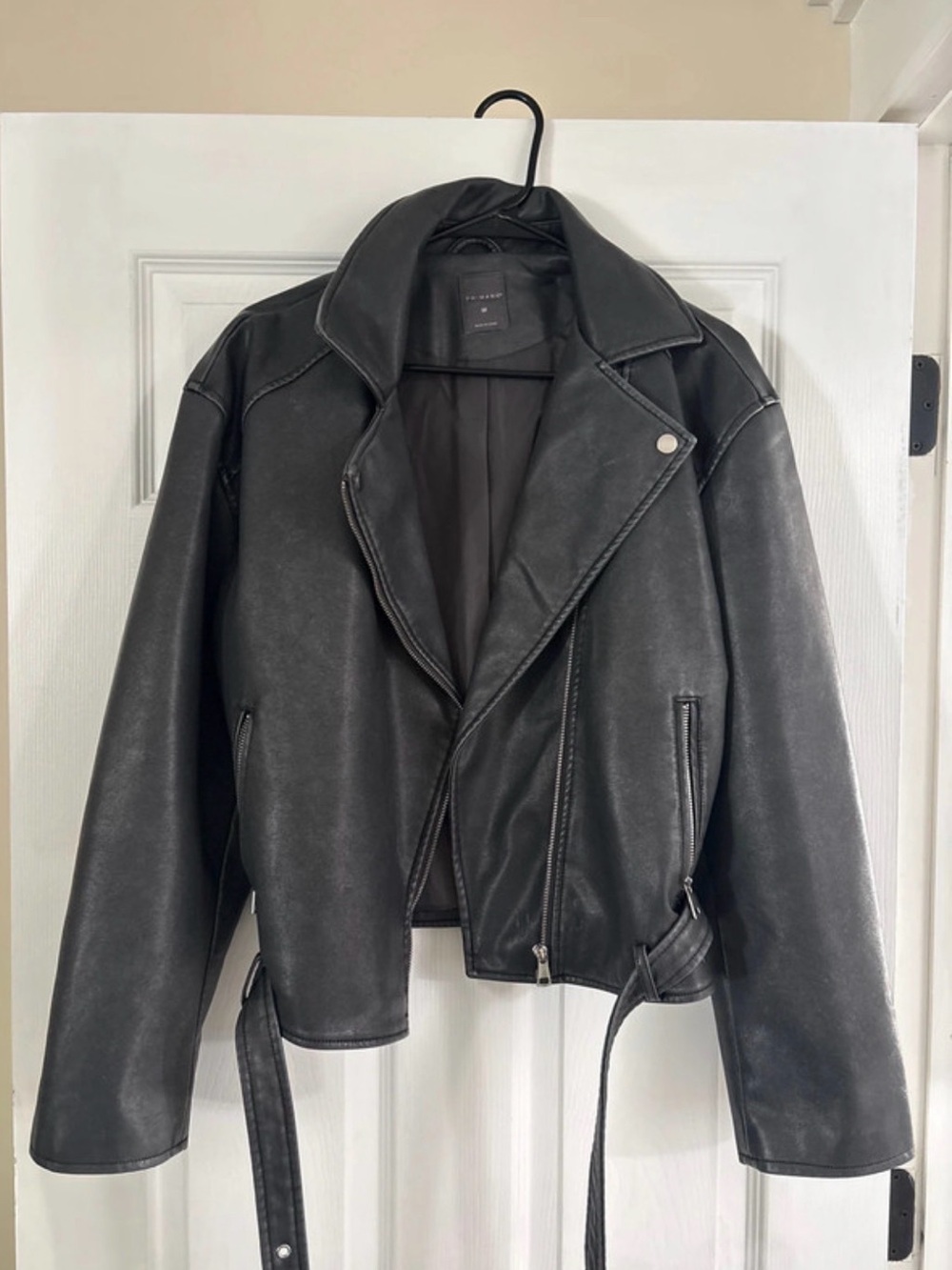 Classic Black Leather Jacket - Primark